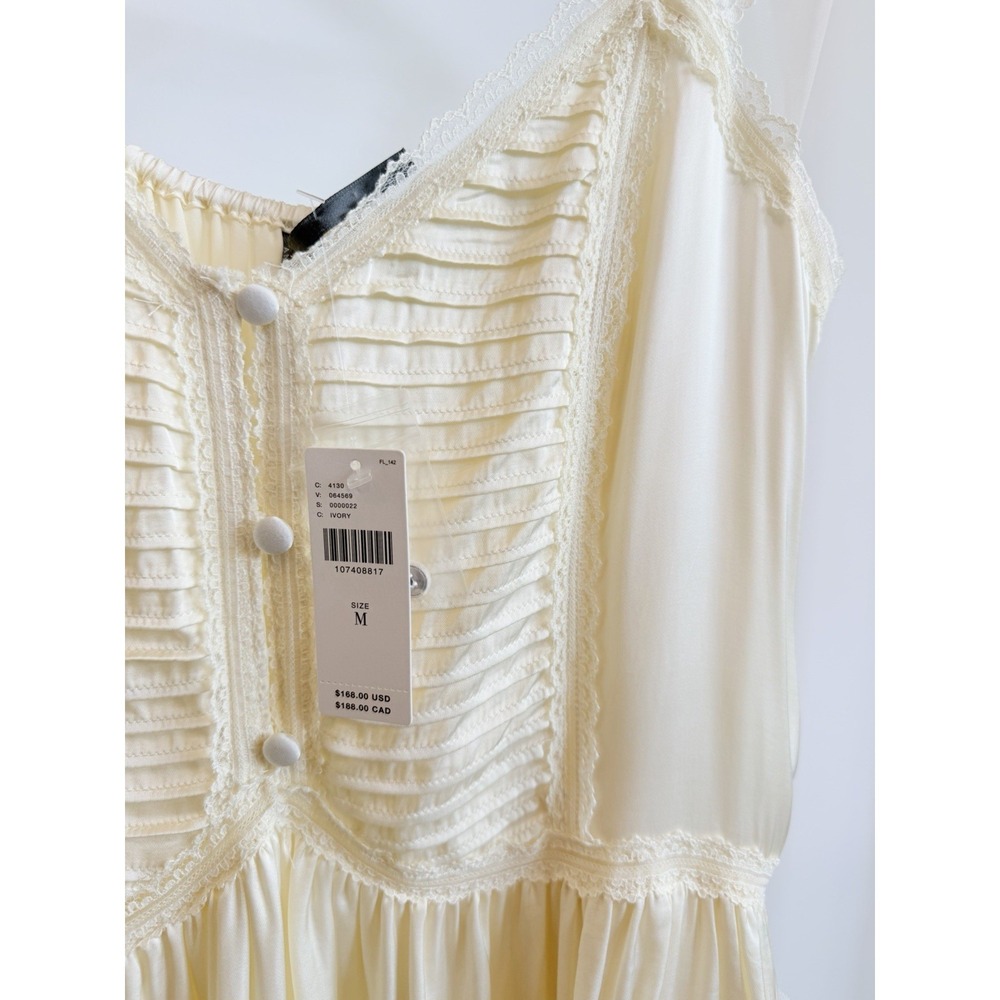 ANTHROPOLOGIE Lacey Satin Slip Dress Women's Size Medium Ivory NWT - Picture 4 of 8